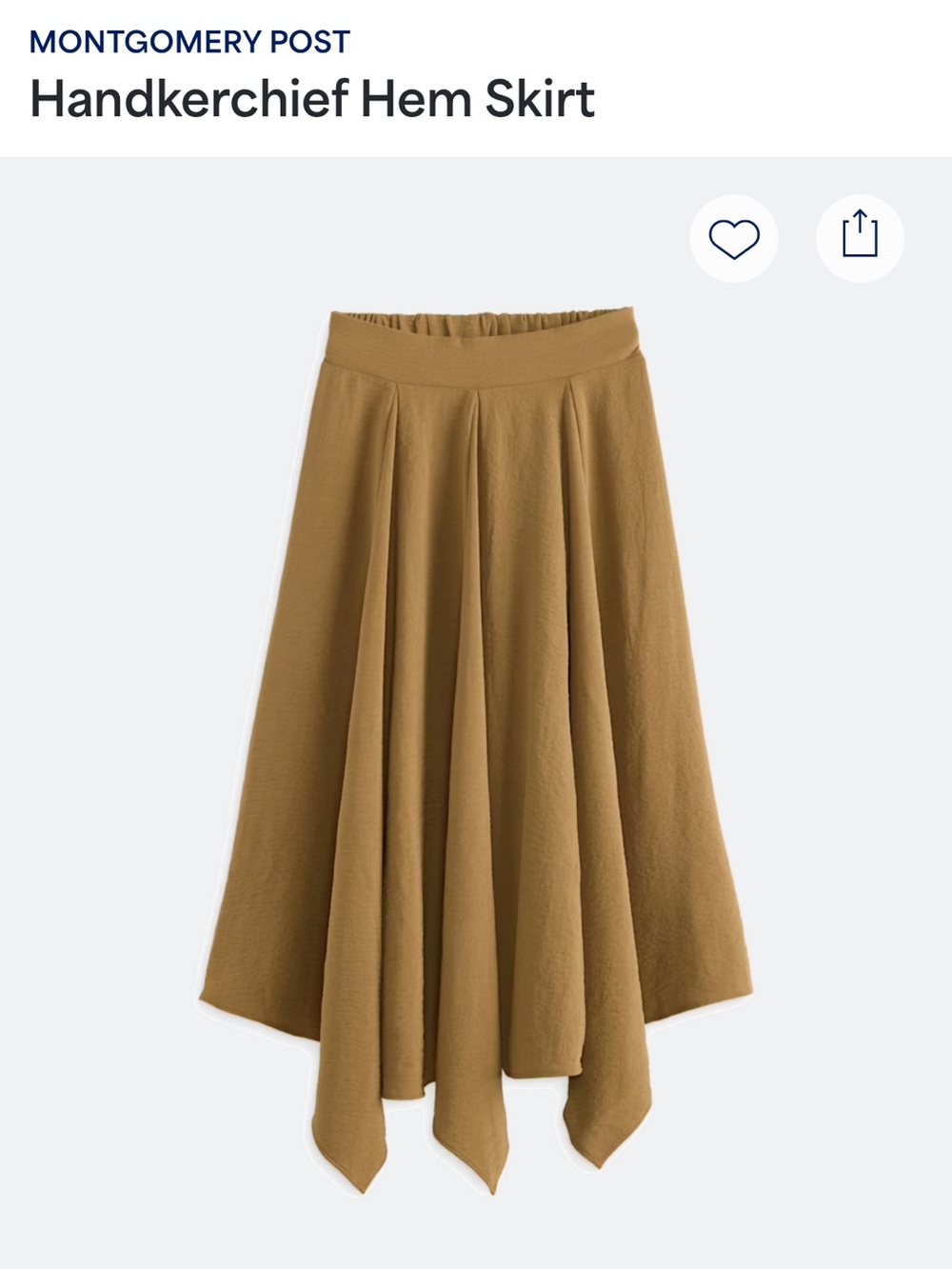 Flowy Maxi Skirt in Olive Brown with Soft Pleats